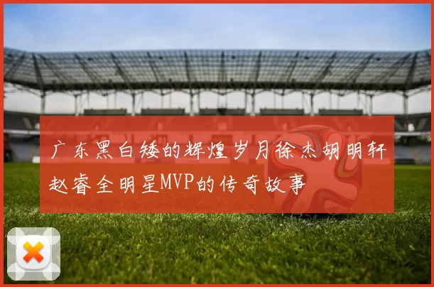 广东黑白矮的辉煌岁月徐杰胡明轩赵睿全明星MVP的传奇故事